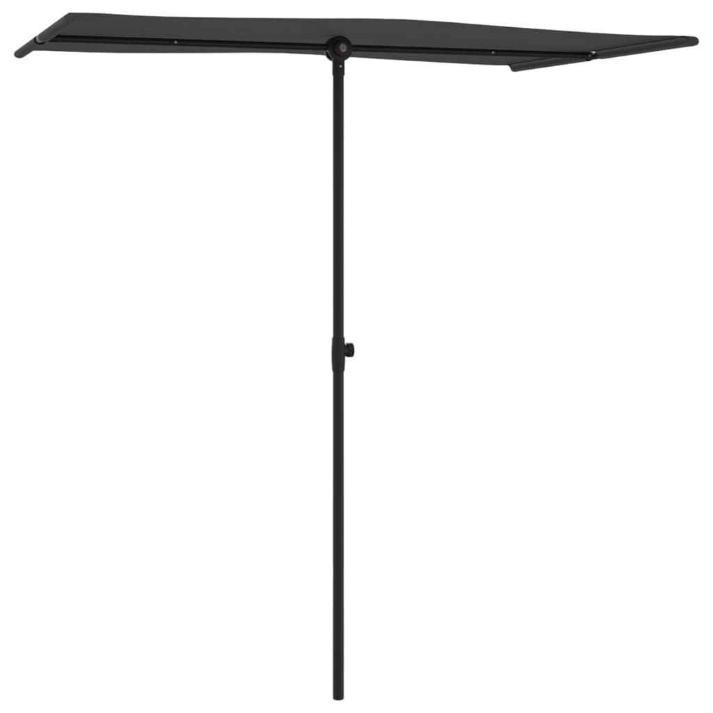 Outdoor Parasol with Aluminium Pole 180x110 cm Anthracite