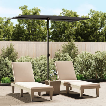 Outdoor Parasol with Aluminium Pole 180x110 cm Anthracite