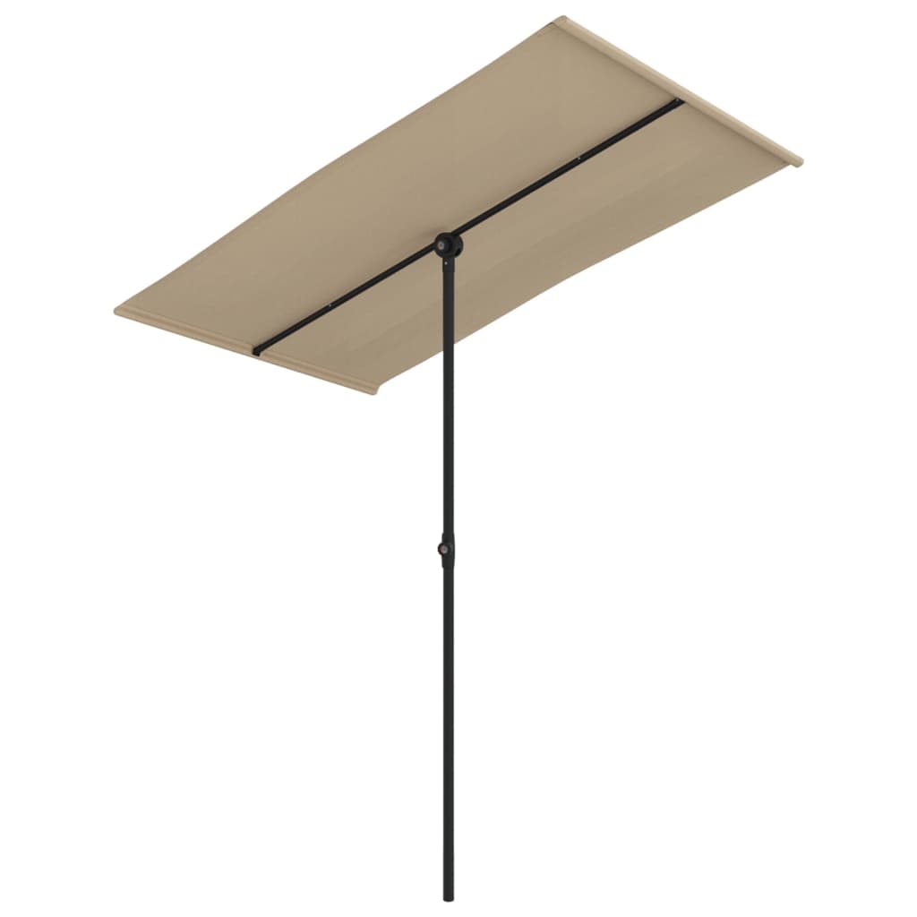 Garden Parasol with Aluminium Pole 180x110 cm Taupe