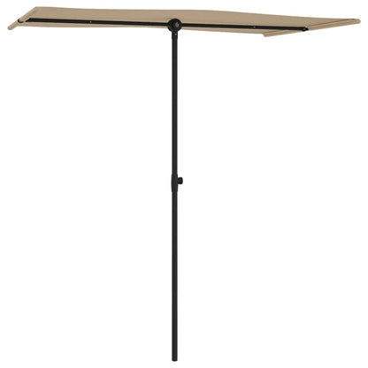 Garden Parasol with Aluminium Pole 180x110 cm Taupe