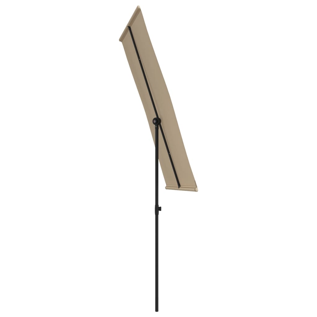 Garden Parasol with Aluminium Pole 180x110 cm Taupe