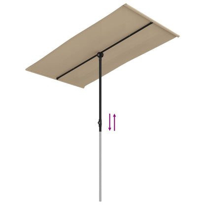 Garden Parasol with Aluminium Pole 180x110 cm Taupe