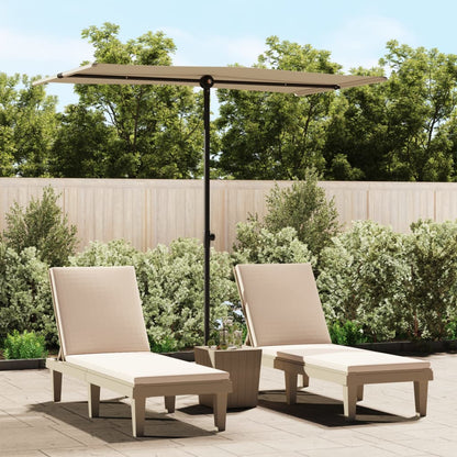 Garden Parasol with Aluminium Pole 180x110 cm Taupe