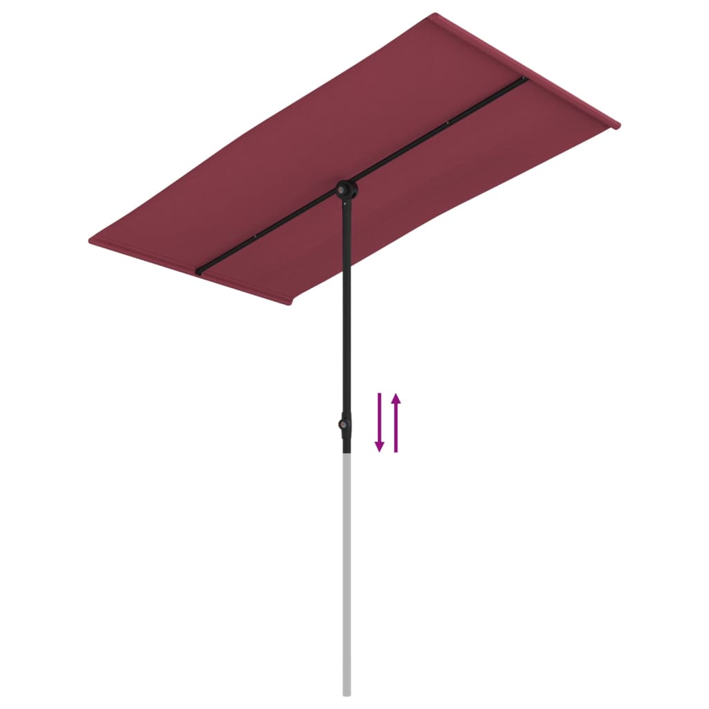 Garden Parasol with Aluminium Pole 180x110 cm Bordeaux Red