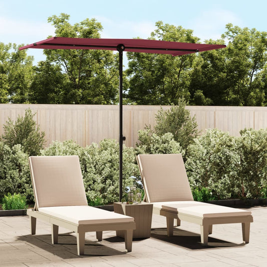 Garden Parasol with Aluminium Pole 180x110 cm Bordeaux Red