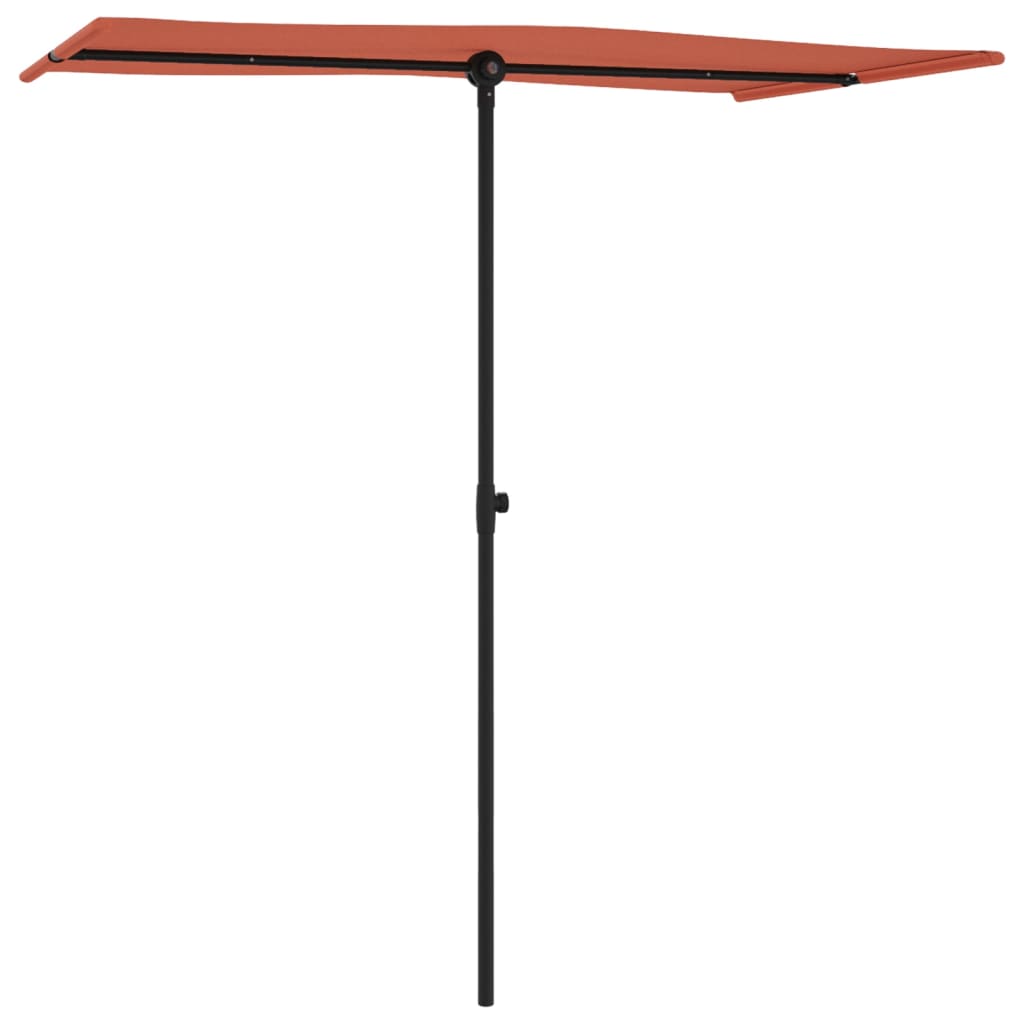 Garden Parasol with Aluminium Pole 180x110 cm Terracotta