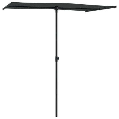 Garden Parasol with Aluminium Pole 180x110 cm Black