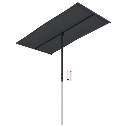 Garden Parasol with Aluminium Pole 180x110 cm Black