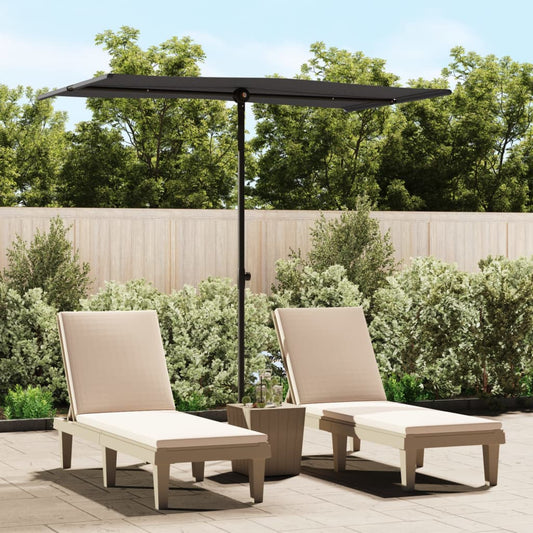 Garden Parasol with Aluminium Pole 180x110 cm Black