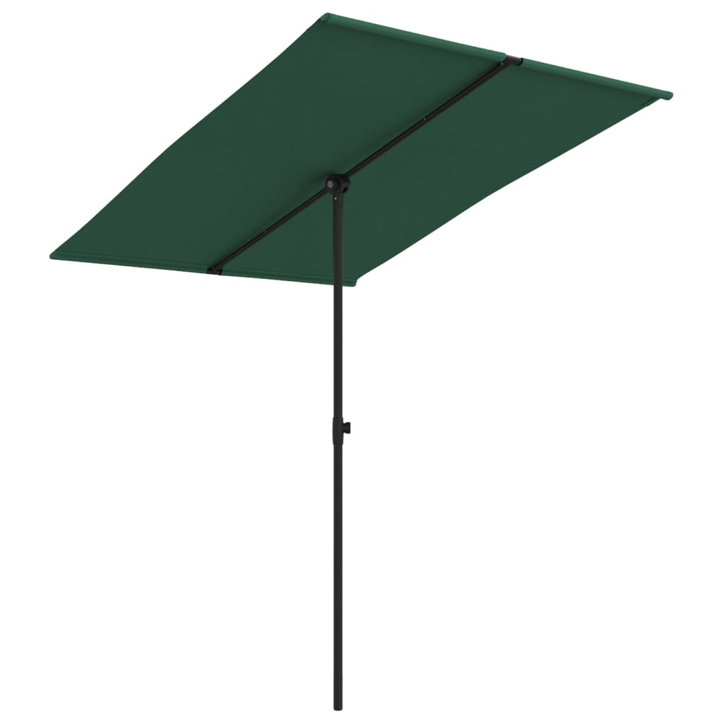 Outdoor Parasol with Aluminium Pole 2x1.5 m Green