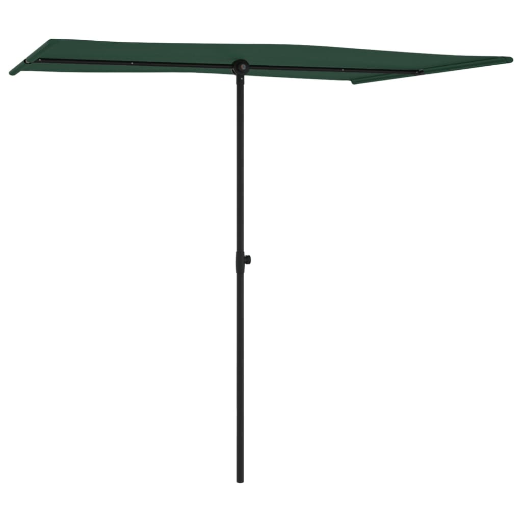 Outdoor Parasol with Aluminium Pole 2x1.5 m Green