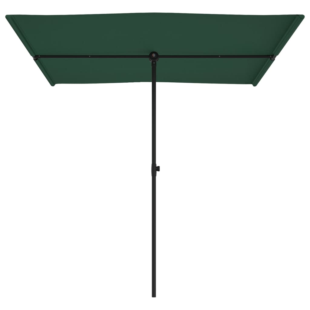 Outdoor Parasol with Aluminium Pole 2x1.5 m Green