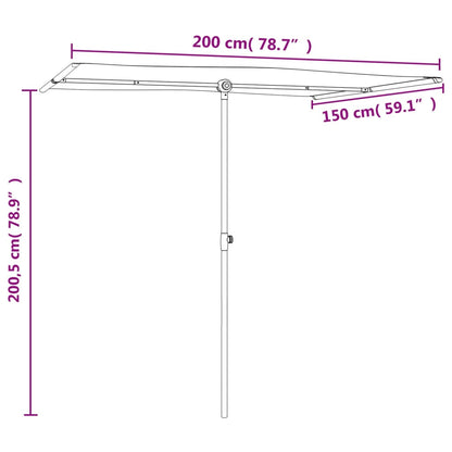 Outdoor Parasol with Aluminium Pole 2x1.5 m Green