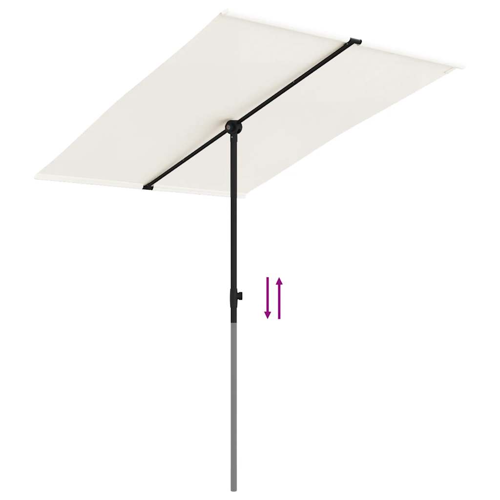 Garden Parasol with Aluminium Pole 2x1.5 m Sand White