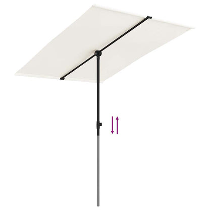 Garden Parasol with Aluminium Pole 2x1.5 m Sand White