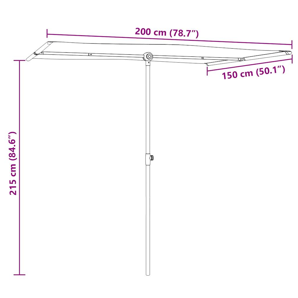 Garden Parasol with Aluminium Pole 2x1.5 m Sand White