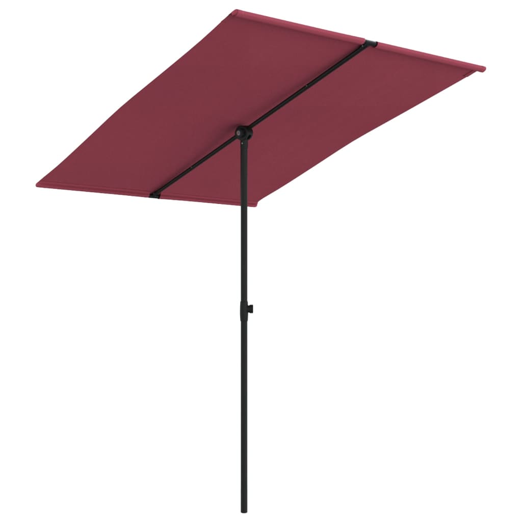 Garden Parasol with Aluminium Pole 2x1.5 m Bordeaux Red