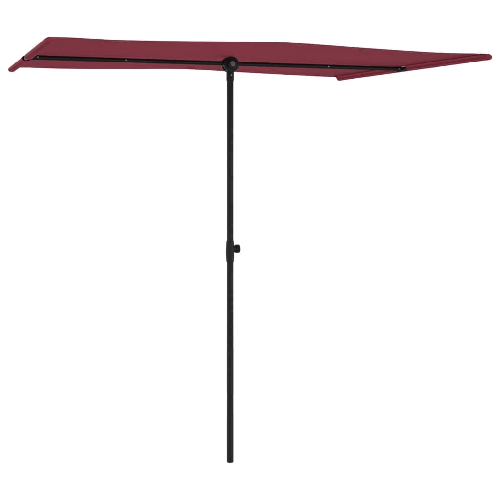 Garden Parasol with Aluminium Pole 2x1.5 m Bordeaux Red