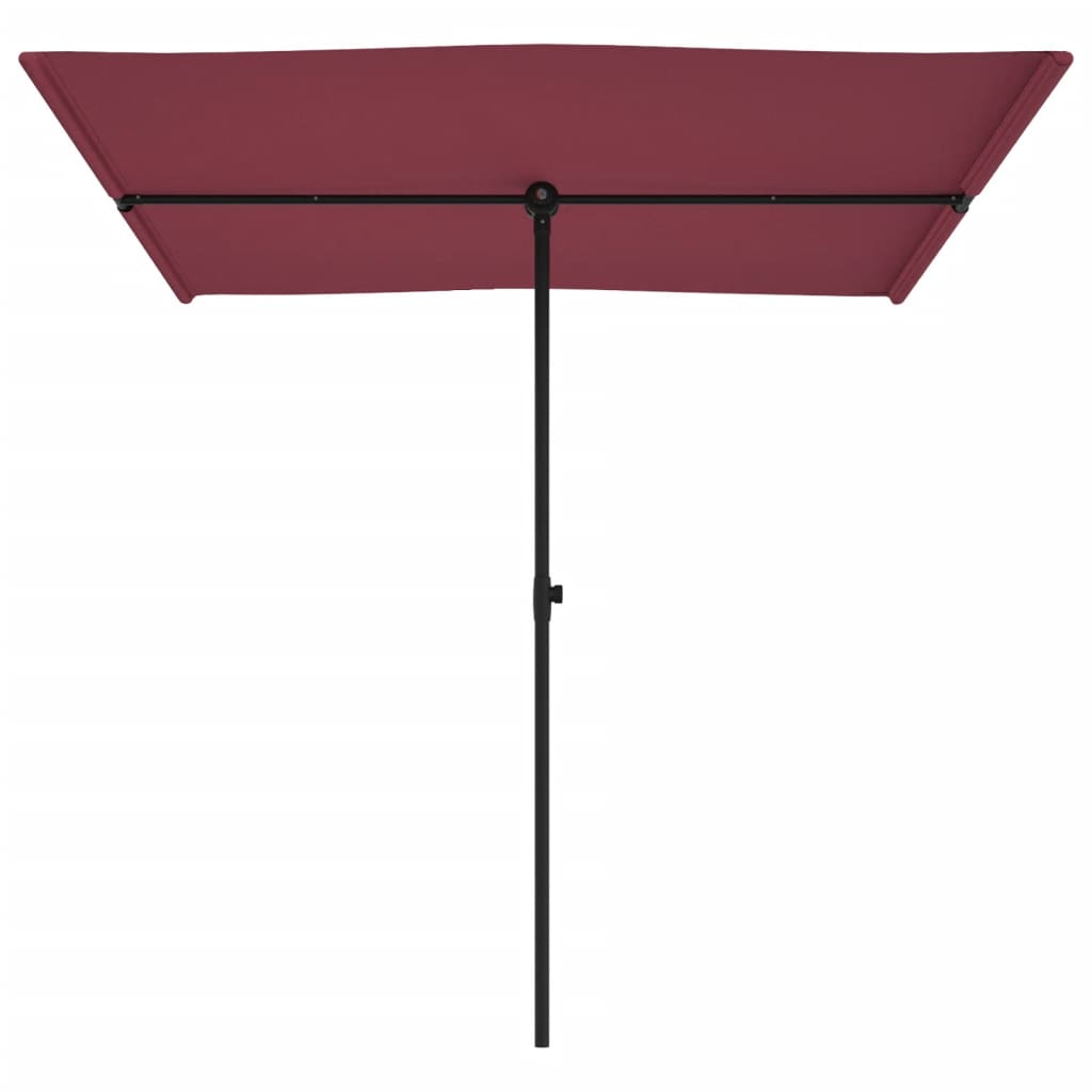 Garden Parasol with Aluminium Pole 2x1.5 m Bordeaux Red