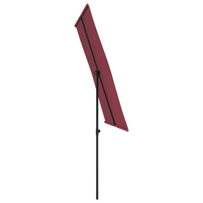 Garden Parasol with Aluminium Pole 2x1.5 m Bordeaux Red