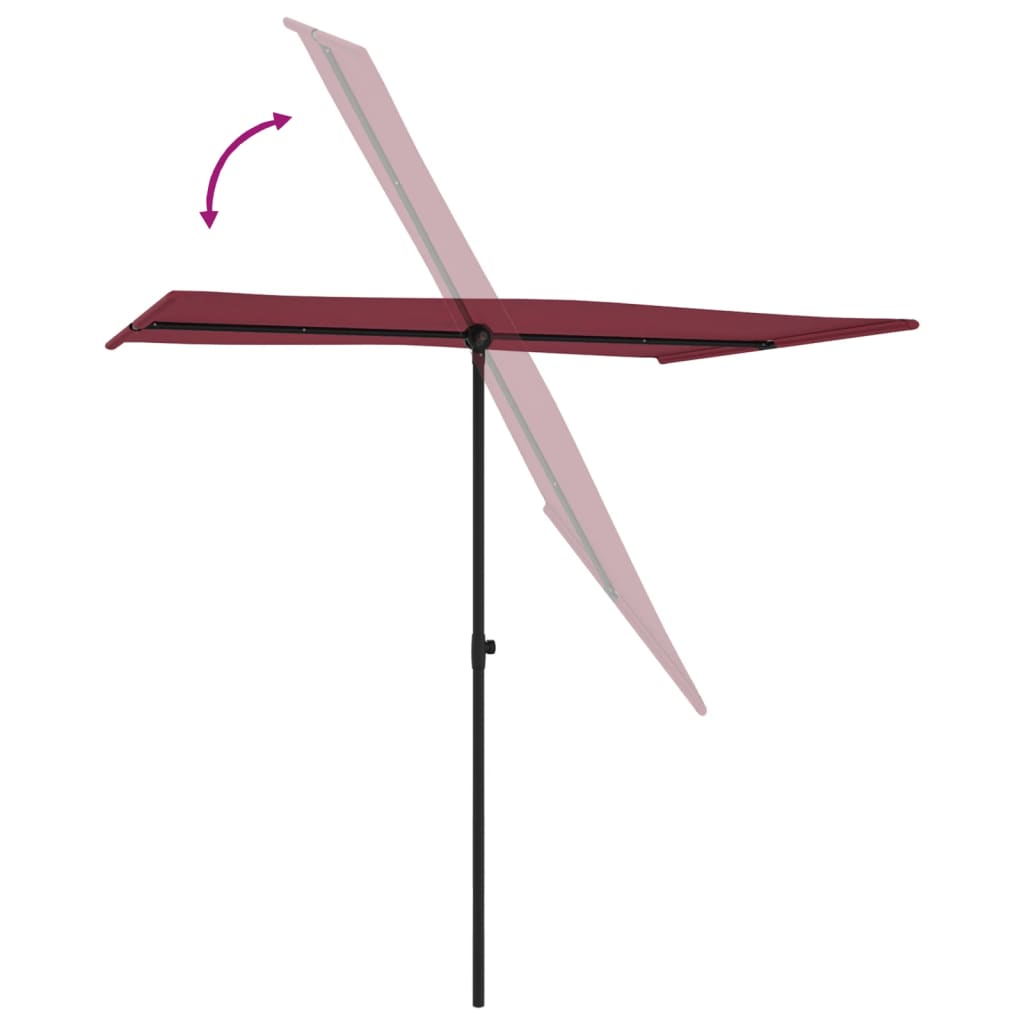 Garden Parasol with Aluminium Pole 2x1.5 m Bordeaux Red