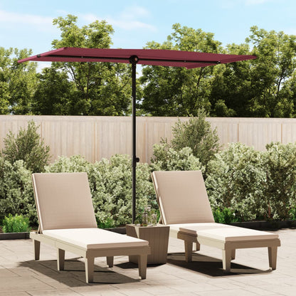 Garden Parasol with Aluminium Pole 2x1.5 m Bordeaux Red