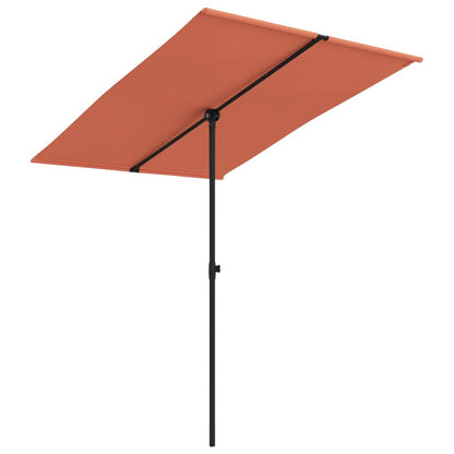 Garden Parasol with Aluminium Pole 2x1.5 m Terracotta