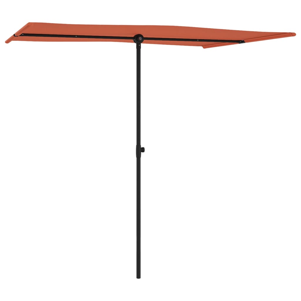 Garden Parasol with Aluminium Pole 2x1.5 m Terracotta