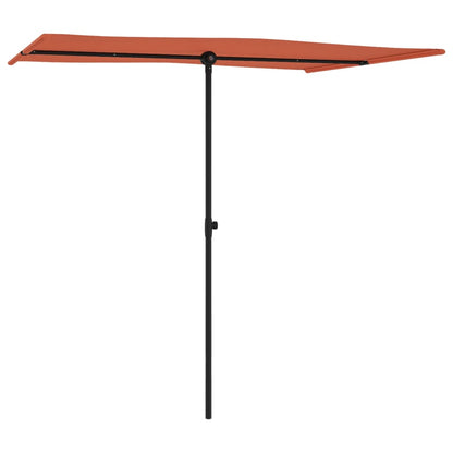 Garden Parasol with Aluminium Pole 2x1.5 m Terracotta