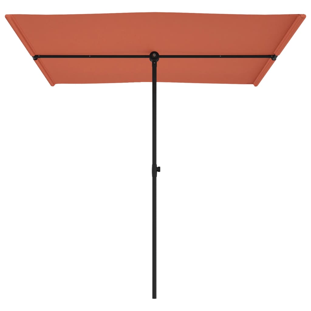 Garden Parasol with Aluminium Pole 2x1.5 m Terracotta