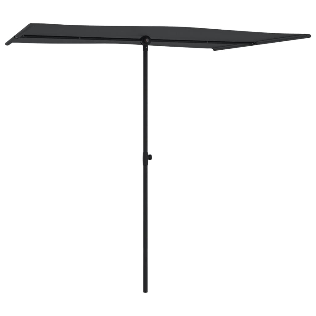 Outdoor Parasol with Aluminium Pole 2x1.5 m Black