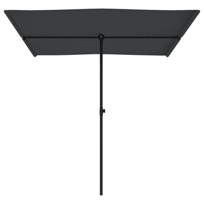 Outdoor Parasol with Aluminium Pole 2x1.5 m Black