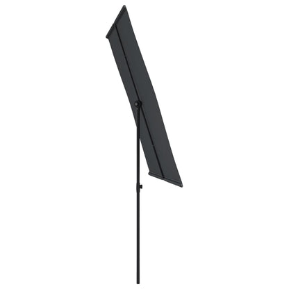 Outdoor Parasol with Aluminium Pole 2x1.5 m Black