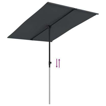 Outdoor Parasol with Aluminium Pole 2x1.5 m Black