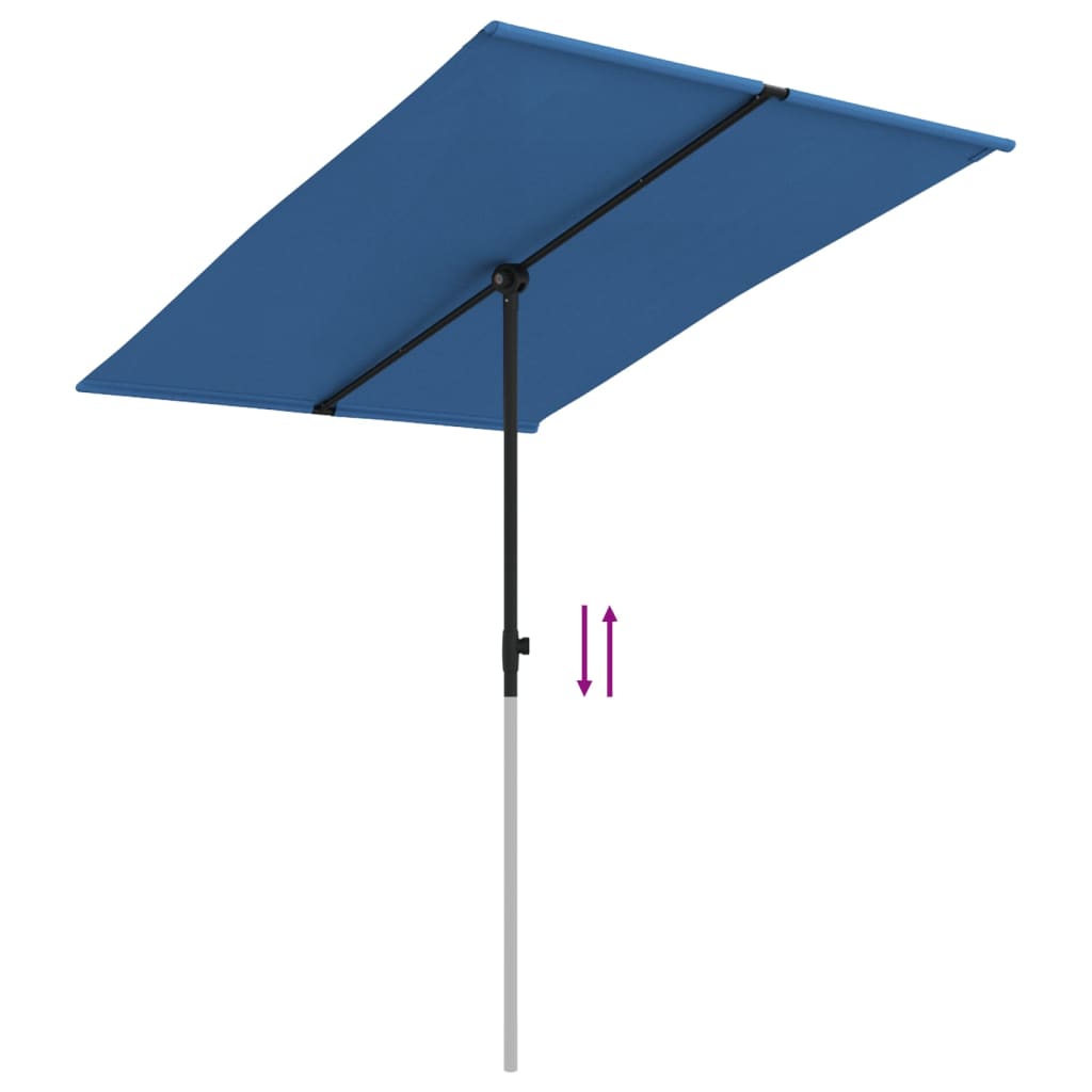 Garden Parasol with Aluminium Pole 2x1.5 m Azure Blue