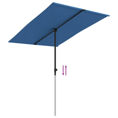 Garden Parasol with Aluminium Pole 2x1.5 m Azure Blue