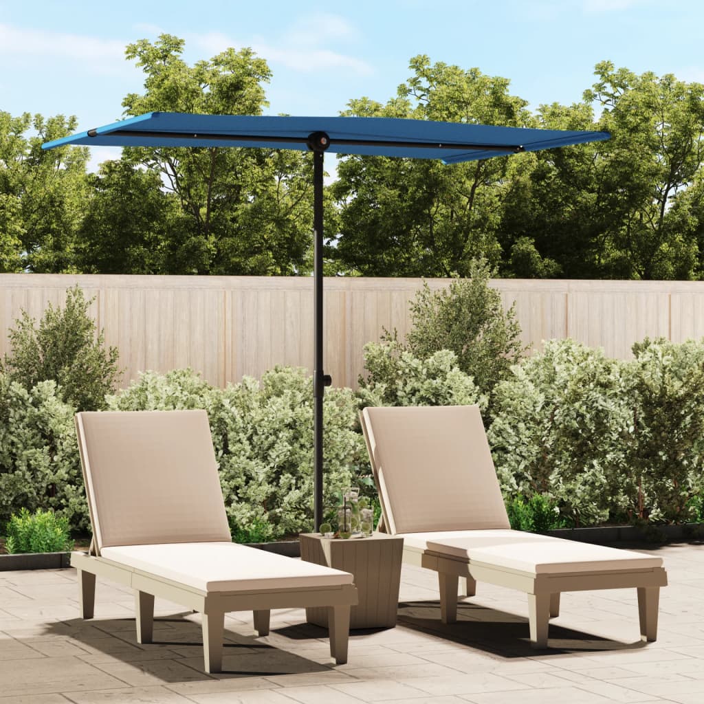 Garden Parasol with Aluminium Pole 2x1.5 m Azure Blue