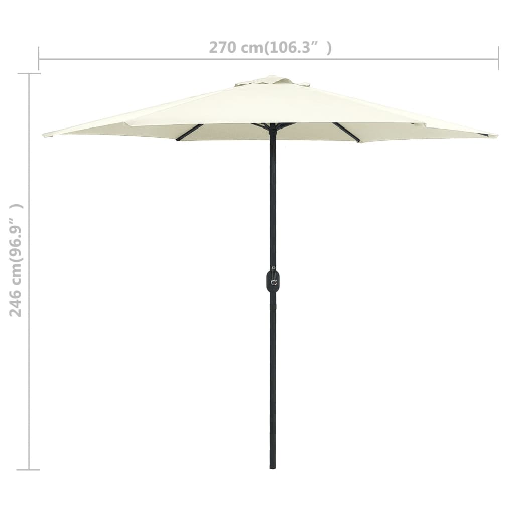 Garden Parasol with Aluminium Pole 270x246 cm Sand White