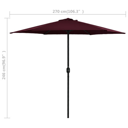 Garden Parasol with Aluminium Pole 270x246 cm Bordeaux Red