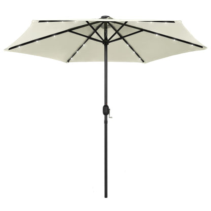 Parasol with LED Lights and Aluminium Pole 270 cm Sand White