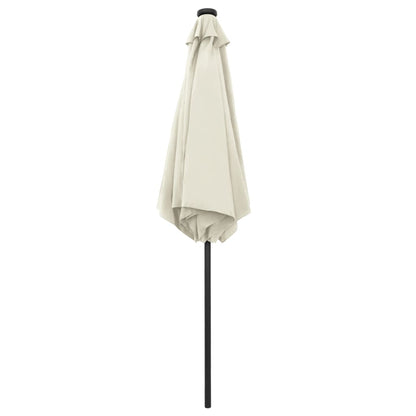 Parasol with LED Lights and Aluminium Pole 270 cm Sand White