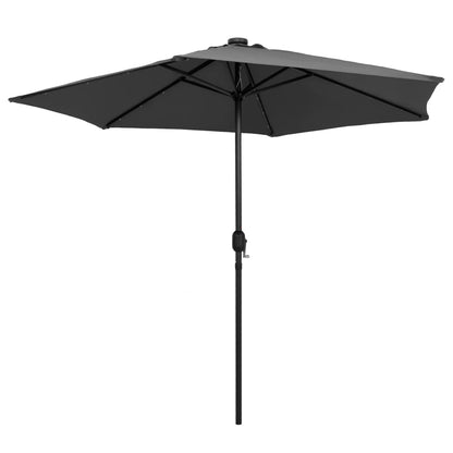 Garden Parasol with LED Lights and Aluminium Pole 270 cm Anthracite