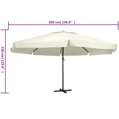 Outdoor Parasol with Aluminium Pole 600 cm Sand White