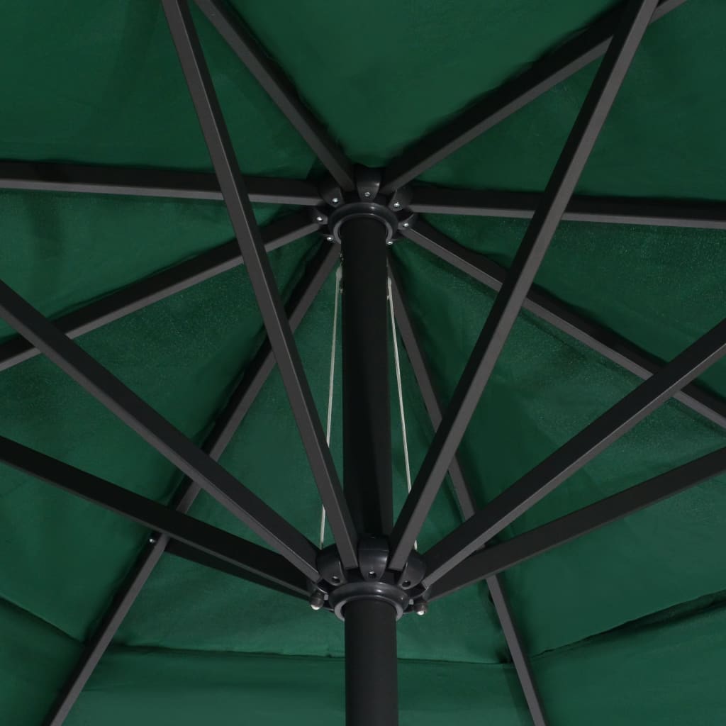 Garden Parasol with Aluminium Pole 600 cm Green