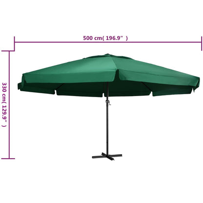 Garden Parasol with Aluminium Pole 600 cm Green