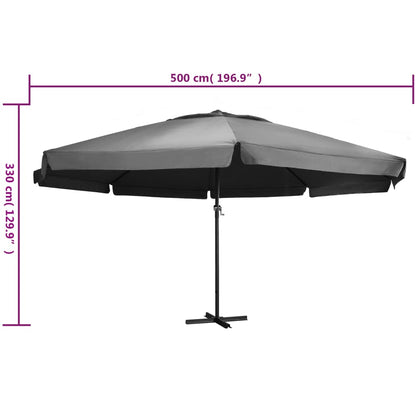 Garden Parasol with Aluminium Pole 600 cm Anthracite