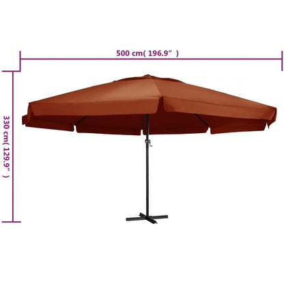 Garden Parasol with Aluminium Pole 600 cm Terracotta