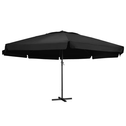 Garden Parasol with Aluminium Pole 600 cm Black