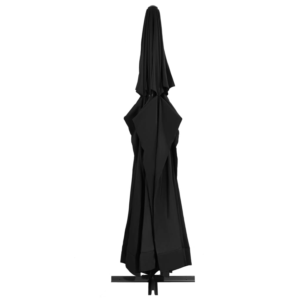 Garden Parasol with Aluminium Pole 600 cm Black