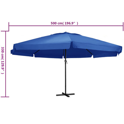 Garden Parasol with Aluminium Pole 600 cm Azure Blue